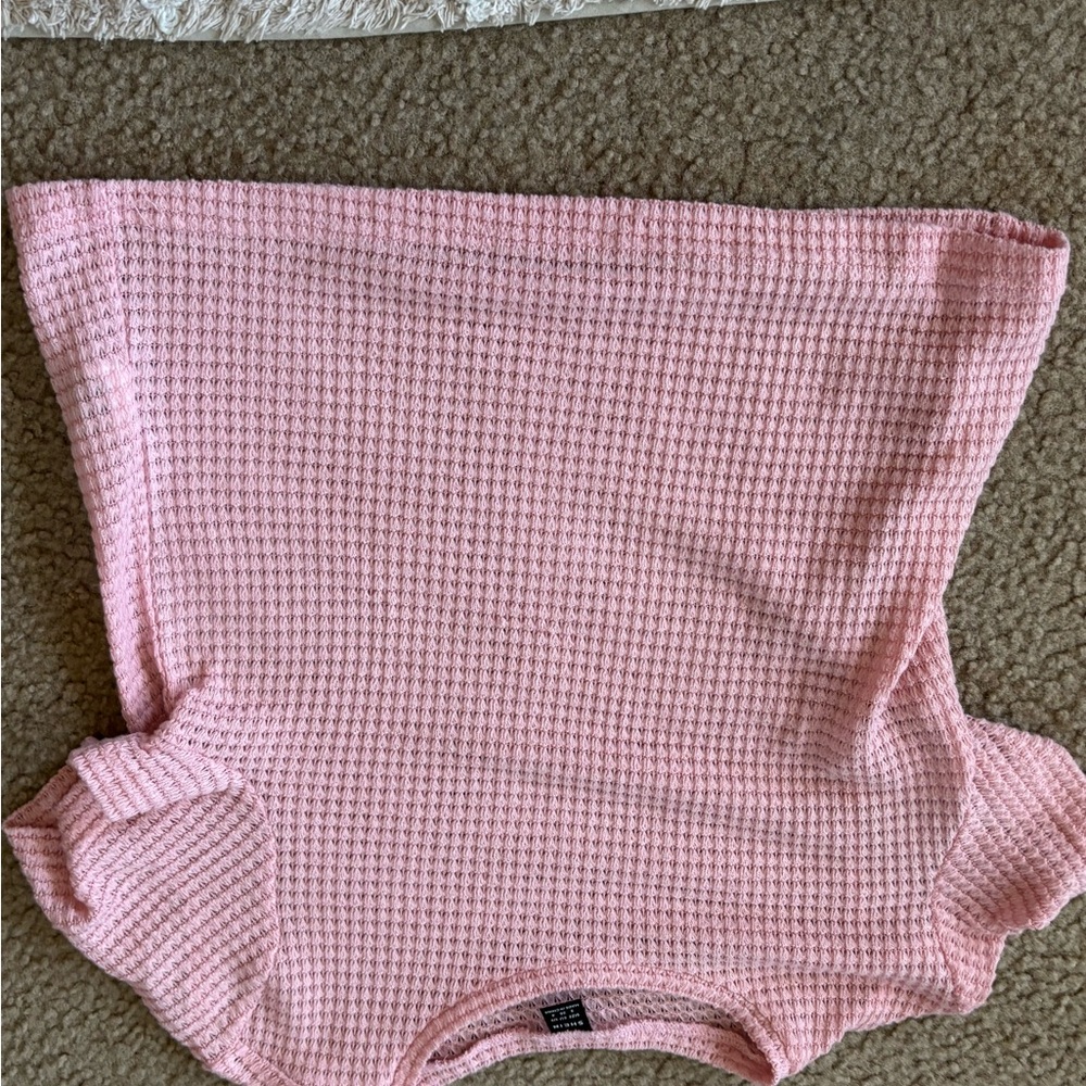 Pink Waffle Knit Top